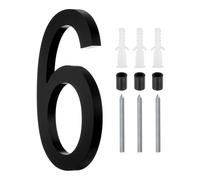 sourcing map 8 Inch Modern House Number, Acrylic Floating House Number for Outside Address Sign for House with Nail Kit for Mailbox Yard Home Front Door (Number 6, Matte Black)