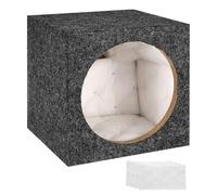 sourcing map 8 Inch Ported Wooden Speaker Enclosure, Gray Single Vented Subwoofer Box Car Audio Truck Speaker Box for DIY Home Vehicles Audio Custom Sound Supplies