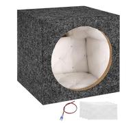 sourcing map 8 Inch Ported Wooden Speaker Enclosure, Gray Single Vented Subwoofer Boxes Car Audio Truck Speaker Box for DIY Home Vehicle Audio Custom Sound Supplies