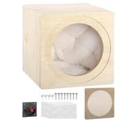 sourcing map 8 Inch Ported Wooden Speaker Enclosure, Natural Wood Single Vented Subwoofer Box Car Audio Truck Speaker Box for DIY Home Vehicle Audio Custom Sound Supplies