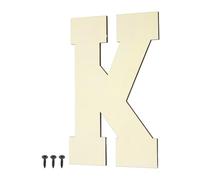 sourcing map 8 Inch Wooden Letters and Numbers, Unfinished Wood Cutouts Large Letter Paintable Wood Letter with Self-Tapping for DIY Crafts Wall Wedding Birthday Party Decoration, K Shape