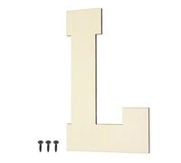 sourcing map 8 Inch Wooden Letters and Numbers, Unfinished Wood Cutouts Large Letter Paintable Wood Letter with Self-Tapping for DIY Crafts Wall Wedding Birthday Party Decoration, L Shape