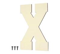 sourcing map 8 Inch Wooden Letters and Numbers, Unfinished Wood Cutouts Large Letter Paintable Wood Letter with Self-Tapping for DIY Crafts Wall Wedding Birthday Party Decoration, X Shape