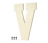 sourcing map 8 Inch Wooden Letters and Numbers, Unfinished Wood Cutouts Large Letter Paintable Wood Letter with Self-Tapping for DIY Crafts Wall Wedding Birthday Party Decoration, V Shape