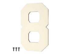 sourcing map 8 Inch Wooden Letters and Numbers, Unfinished Wood Cutouts Large Number Paintable Wood Number with Self-Tapping for DIY Crafts Wall Wedding Birthday Party Decoration, 8 Shape
