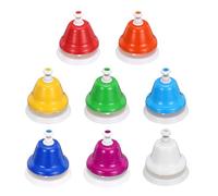 sourcing map 8 Note Diatonic Hand Musical Bells Colorful Rainbow Desk Bells Music Instruments, Mixed Colors