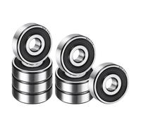 sourcing map 8 Pack 626 2RS Deep Groove Ball Bearings, 6x19x6mm Chrome Steel Double Rubber Seal Bearing for Electric Motor, Home Appliances, Garden Machinery, (ABEC5)