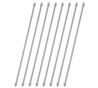 sourcing map 8 Pack 8/32 Inch M4 Threaded Rods Studs with Hex Nuts, 8 Pcs M4 Stainless Steel Fully Threads Studs Rods, 16 Pcs Fully Threaded Hex Nuts for DIY Beaded Garden Stakes (13 Inch)