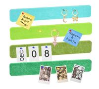 sourcing map 8 Pack Felt Pin Board Bar Strip, 33cm x 5cm Cork Board Bar Strips Self-Adhesive Bulletin Board Strips with 35 Push Pins for Paste Notes Photos, Mixed Green
