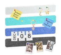 sourcing map 8 Pack Felt Pin Board Bar Strip, 33cm x 5cm Cork Board Bar Strips Self-Adhesive Bulletin Board Strips with 35 Push Pins for Paste Notes Photos, Blue Green/White/Blue/Dark Gray