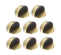 sourcing map 8 Pack Low Dome Floor Door Stop, 45mm Dia. Self Adhesive Door Stoppers, No Drilling Stainless Steel Half Dome Rubber Bumper Wall Protector for Bedroom Bathroom, Gold