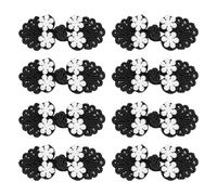 sourcing map 8 Pairs Chinese Knots Frog Buttons Closure Black Sewing Buttons Fasteners with Beads for DIY Sewing Coats Cloak Sweater Bridal Costume Outfit, 0.98x2.36 Inch