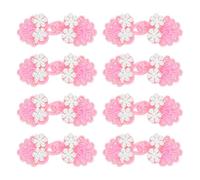 sourcing map 8 Pairs Chinese Knots Frog Buttons Closure Pink Sewing Buttons Fasteners with Beads for DIY Sewing Coats Cloak Sweater Bridal Costume Outfit, 0.98x2.36 Inch