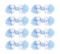 sourcing map 8 Pairs Chinese Knots Frog Buttons Closure Sky Blue Sewing Buttons Fasteners with Beads for DIY Sewing Coats Cloak Sweater Bridal Costume Outfit, 0.98x2.36 Inch