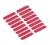 sourcing map 8 Pairs Snapback Strap Cover, 7 Holes Plastic Adjustable Hat Snap Buckle Replacement for Caps Repairing (Red)