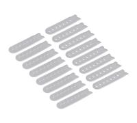 sourcing map 8 Pairs Snapback Strap Cover, 7 Holes Plastic Adjustable Hat Snap Buckle Replacement for Caps Repairing (Light Grey)