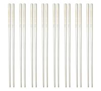 sourcing map 8 Pairs Stainless Steel Chopsticks, 23.5cm / 9.25 Inch Metal Chop Sticks Square Lightweight Chopsticks Tableware Accessories Bulk for Home Kitchen Hot Pot Cooking, Silver Tone