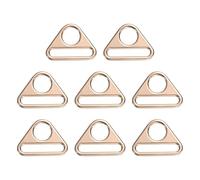sourcing map 8 Pcs 1 3/4 Inch Triangle Buckles Adjuster Triangle D Rings Strap for Purse Straps Keychain Lanyard Webbing Bag DIY Hardware Accessories, Gold