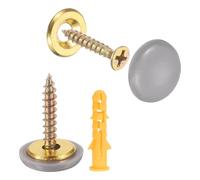 sourcing map 8 Pcs 16.8 mm Decorative Caps Cover Nails, Zinc Alloy Screw Covers Caps Mirror Fixing Screws for Mirrors, Coffee Tables, Wooden or Glass Furniture, Light Grey