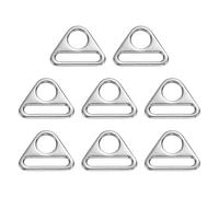 sourcing map 8 Pcs 2 1/8 Inch Triangle Buckles Adjuster Triangle D Rings Strap for Purse Straps Keychain Lanyard Webbing Bag DIY Hardware Accessories, Silver