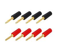 sourcing map 8 Pcs 2mm Banana Plugs, 10A 6mm OD 26.5mm Length Speaker Wire Cable Plugs Connectors, Banana Jack Connector for Speaker Wire Audio Cable, Black&Red