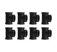sourcing map 8 Pcs 3-Way Tee Pipe Connectors, 3/4" NPT Female T-Shaped Pipe Fitting Malleable Iron Plumbing Fittings for Industrial Shelving Decor Furniture DIY Projects