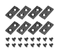 sourcing map 8 Pcs 3060 EU Standard T-Slot 9.5mm Hole Dia Aluminum Extrusion End Cap 60x30mm Black for Fish Tank Rack, Storage Rack with Push-in Fastener