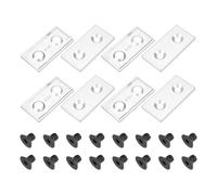 sourcing map 8 Pcs 4080 EU Standard T-Slot 9.5mm Hole Dia Aluminum Extrusion End Cap 80x40mm Silver for Fish Tank Rack, Storage Rack with Push-in Fastener