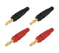 sourcing map 8 Pcs 4mm Banana Plugs, 20A 9.5mm OD 53.8mm Length Speaker Wire Cable Plug Connectors, Banana Jack Connector for Speaker Wire Audio Cable, Black&Red