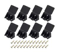 sourcing map 8 Pcs 90 Degree Plastic Corner Braces, 22x42.5x22mm Shelf Right Angle Brackets with Screws for Cabinets Cupboards, Black