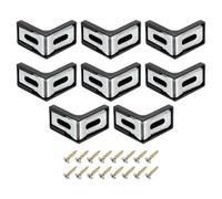sourcing map 8 Pcs 90 Degree Plastic Corner Braces, 28x17.5x28mm Shelf Right Angle Brackets with Screws for Cabinets Cupboards, Black