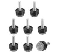 sourcing map 8 Pcs Adjustable Furniture Leg Levelers, M6x20x20mm Threaded Screw-in Leveling Feet Pad Floor Protector for Tables Cabinets Chairs Sofa Outdoor Furniture Feet, Black