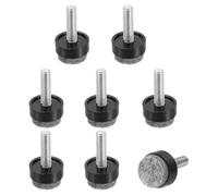 sourcing map 8 Pcs Adjustable Furniture Leg Levelers, M6x25x20mm Threaded Screw-in Leveling Feet Pad Floor Protector for Tables Cabinets Chairs Sofa Outdoor Furniture Feet, Black