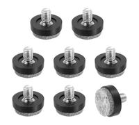 sourcing map 8 Pcs Adjustable Furniture Leg Levelers, M8x25x10mm Threaded Screw-in Leveling Feet Pad Floor Protector for Tables Cabinets Chairs Sofa Outdoor Furniture Feet, Black