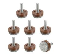 sourcing map 8 Pcs Adjustable Furniture Leg Levelers, M8x25x20mm Threaded Screw-in Leveling Feet Pad Floor Protector for Tables Cabinets Chairs Sofa Outdoor Furniture Feet, Brown
