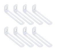 sourcing map 8 Pcs Adjustable Right Angle Brackets, Slotted L-Shape Corner Bracket 100mm, 90 Degree Steel l Bracket Support for Shelves, Wood Furniture Construction, White