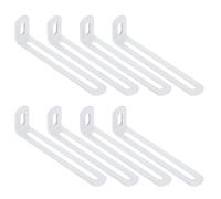 sourcing map 8 Pcs Adjustable Right Angle Brackets, Slotted L-Shape Corner Bracket 120mm, 90 Degree Steel l Bracket Support for Shelves, Wood Furniture Construction, White