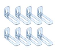 sourcing map 8 Pcs Adjustable Right Angle Brackets, Slotted L-Shape Corner Bracket 2"x1.2"x0.7", 90 Degree Steel l Bracket Support for Shelves, Wood Furniture Construction, Silver
