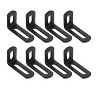 sourcing map 8 Pcs Adjustable Right Angle Brackets, Slotted L-Shape Corner Bracket 2"x1.2"x0.7", 90 Degree Steel l Bracket Support for Shelves, Wood Furniture Construction, Matte Black