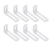 sourcing map 8 Pcs Adjustable Right Angle Brackets, Slotted L-Shape Corner Bracket 65mm, 90 Degree Steel l Bracket Support for Shelves, Wood Furniture Construction, White
