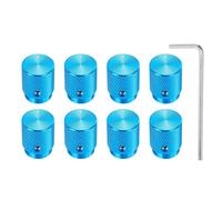 sourcing map 8 Pcs Aluminium Potentiometer Knobs, 1/4"(6mm) IDx1/2"(12.5mm) ODx5/8"(16mm) Height Universal Volume Tone Control Knobs for Guitar, Bass, Oval Indicator, Blue