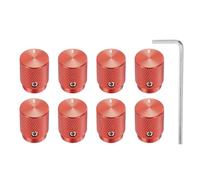 sourcing map 8 Pcs Aluminium Potentiometer Knobs, 1/4"(6mm) IDx1/2"(12.5mm) ODx5/8"(16mm) Height Universal Volume Tone Control Knobs for Guitar, Bass, Oval Indicator, Red
