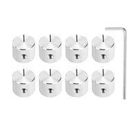sourcing map 8 Pcs Aluminium Potentiometer Knobs, 1/4"(6mm) IDx5/8"(15mm) ODx1/2"(12.5mm) Height Universal Volume Tone Control Knobs for Guitar, Bass, Straight Line Indicator, Silver