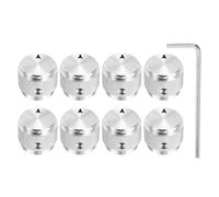 sourcing map 8 Pcs Aluminium Potentiometer Knobs, 1/4"(6mm) IDx5/8"(15mm) ODx1/2"(13mm) Height Universal Volume Tone Control Knobs for Guitar, Bass, Arrow Indicator, Silver