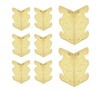 sourcing map 8 Pcs Baseboard Corner Protectors, Decorative Vintage Metal Edge Cover Skirting Board Wall Corner Protector for Wood Furniture Table Cabinet Drawer, Yellow