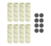 sourcing map 8 Pcs Bed Leg Frame Protectors, 146mm Bed Leg Covers with 8 Pcs Non Slip Furniture Round Pads - Prevents Toe Hitting from Hard Furniture Legs for Chair Table Sofa Couch, White