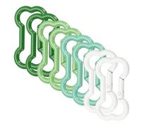 sourcing map 8 Pcs Bone Shaped Buckles Clip Alloy Spring Gate Keychain Clip for Hiking Traveling, Cream White/Mint Green/Fruit Green/Dark Green