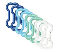 sourcing map 8 Pcs Bone Shaped Buckles Clip Alloy Spring Gate Keychain Clip for Hiking Traveling, White/Mint Green/Sky Blue/Deep Blue