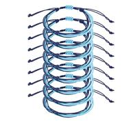 sourcing map 8 Pcs Braided Rope Bracelet, Adjustable Woven String Bracelets Boho Waterproof Wax Rope Anklets Stylish Accessory for Women Men Birthday Friendship, Light Blue/Cobalt Blue