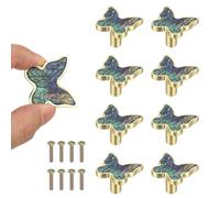 sourcing map 8 Pcs Butterfly Shaped Cabinet Knobs, Bathroom Dresser Knobs Kitchen Drawer Pulls for Wadrobe Cupboard Door Furniture Hardware Multicolor